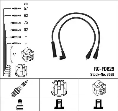 Комплект электропроводки NGK 8569 (RC-FD825)