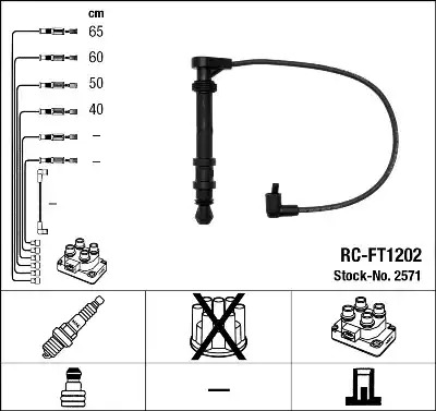 Комплект электропроводки NGK 2571 (RC-FT1202)