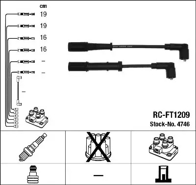 Комплект электропроводки NGK 4746 (RC-FT1209)