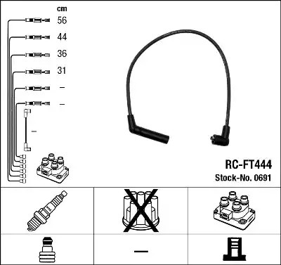 Комплект электропроводки NGK 0691 (RC-FT444)