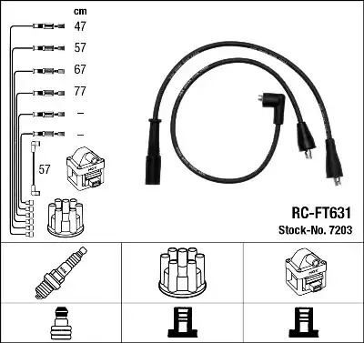 Комплект электропроводки NGK 7203 (RC-FT631)