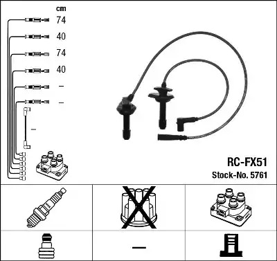 Комплект электропроводки NGK 5761 (RC-FX51)