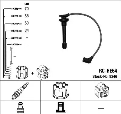 Комплект электропроводки NGK 8246 (RC-HE64)
