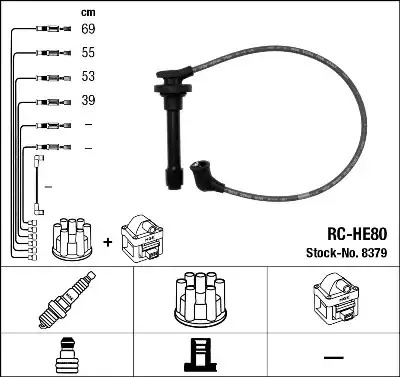 Комплект электропроводки NGK 8379 (RC-HE80)