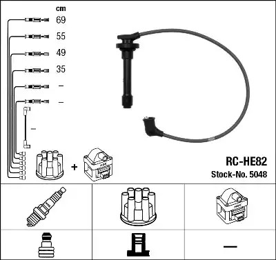 Комплект электропроводки NGK 5048 (RC-HE82)