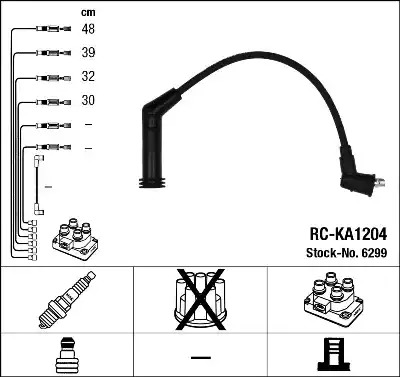 Комплект электропроводки NGK 6299 (RC-KA1204)