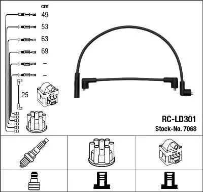 Комплект электропроводки NGK 7068 (RC-LD301)