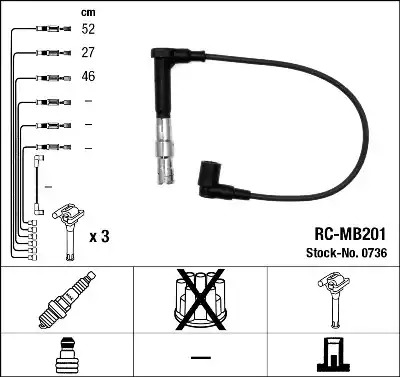 Комплект электропроводки NGK 0736 (RC-MB201)