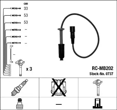 Комплект электропроводки NGK 0737 (RC-MB202)