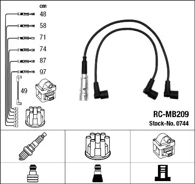 Комплект электропроводки NGK 0744 (RC-MB209)