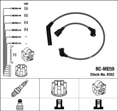 Комплект электропроводки NGK 9302 (RC-ME59)