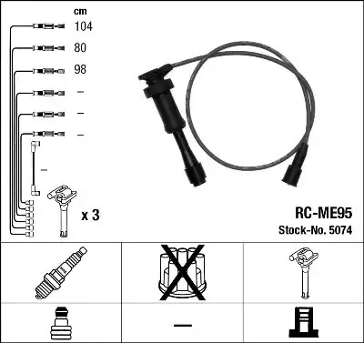 Комплект электропроводки NGK 5074 (RC-ME95)