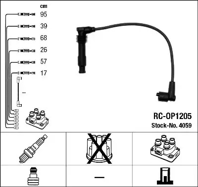 Комплект электропроводки NGK 4059 (RC-OP1205)