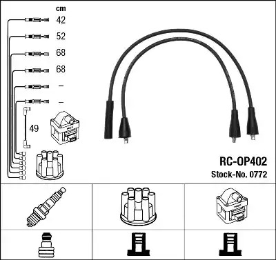 Комплект электропроводки NGK 0772 (RC-OP402)