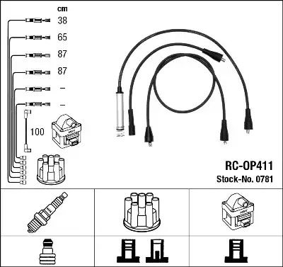 Комплект электропроводки NGK 0781 (RC-OP411)