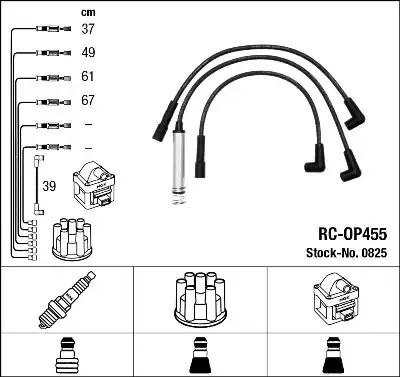 Комплект электропроводки NGK 0825 (RC-OP455)