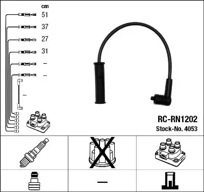 Комплект электропроводки NGK 4053 (RC-RN1202)