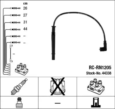 Комплект электропроводки NGK 44338 (RC-RN1205)