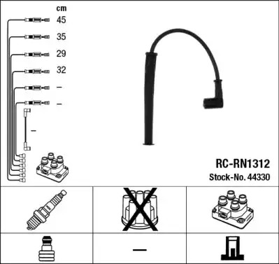 Комплект электропроводки NGK 44330 (RC-RN1312)