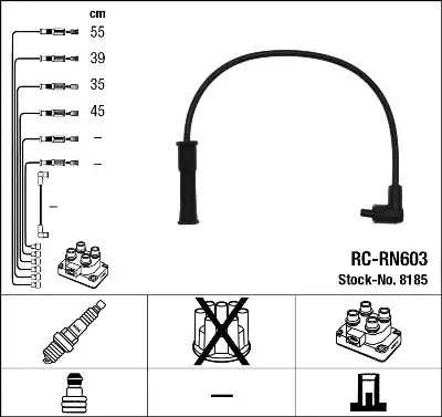 Комплект электропроводки NGK 8185 (RC-RN603)