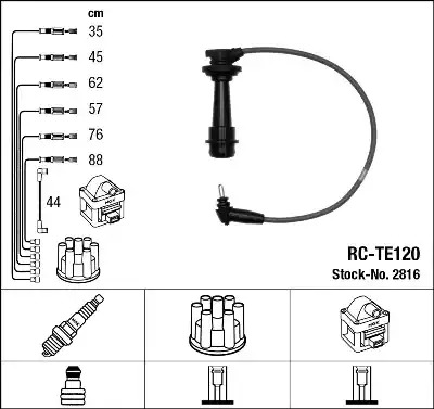 Комплект электропроводки NGK 2816 (RC-TE120)