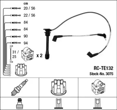 Комплект электропроводки NGK 3075 (RC-TE132)