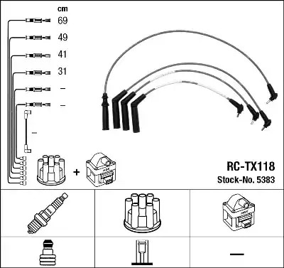 Комплект электропроводки NGK 5383 (RC-TX118)