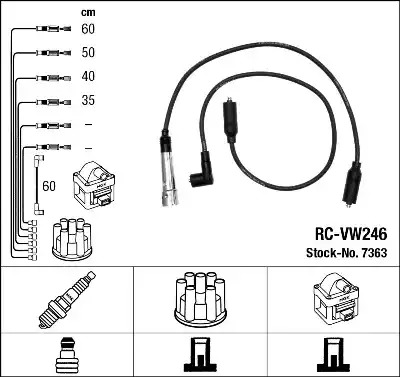 Комплект электропроводки NGK 7363 (RC-VW246)