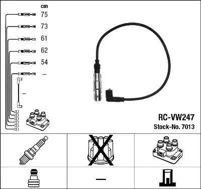 Комплект электропроводки NGK 7013 (RC-VW247)