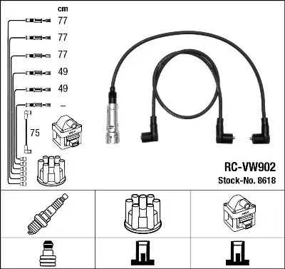 Комплект электропроводки NGK 8618 (RC-VW902)
