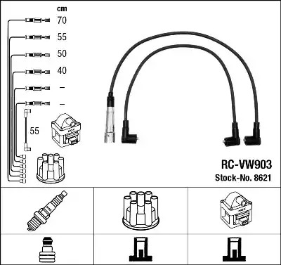Комплект электропроводки NGK 8621 (RC-VW903)