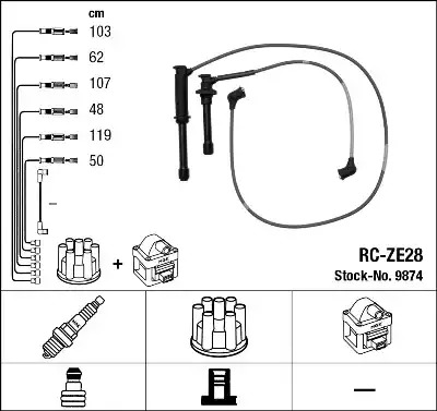 Комплект электропроводки NGK 9874 (RC-ZE28)