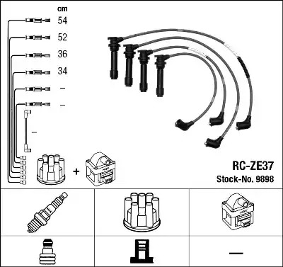 Комплект электропроводки NGK 9898 (RC-ZE37)