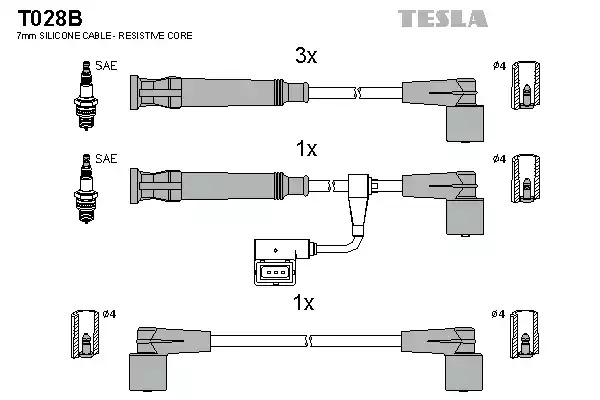 Комплект электропроводки TESLA T028B
