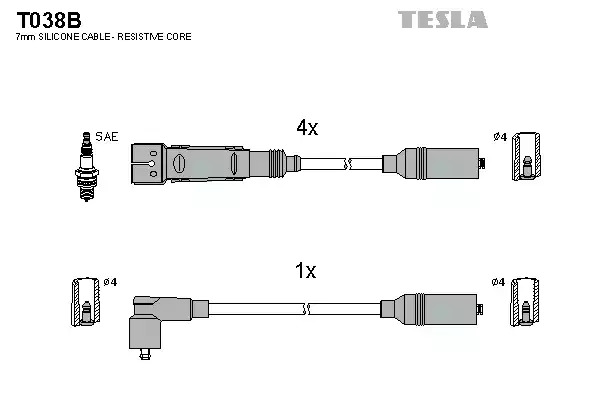 Комплект электропроводки TESLA T038B