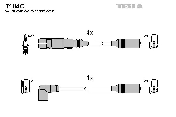 Комплект электропроводки TESLA T104C