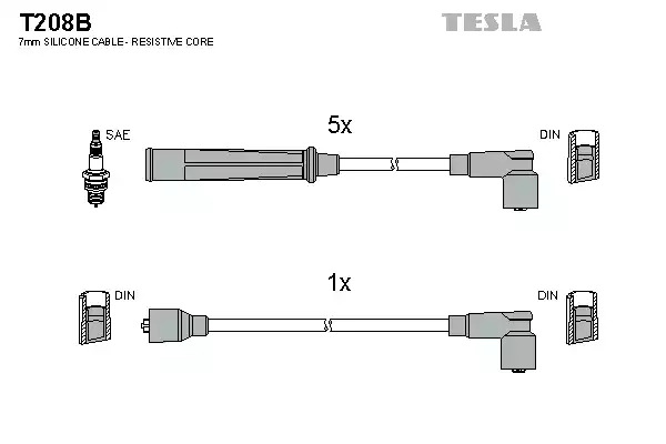Комплект электропроводки TESLA T208B