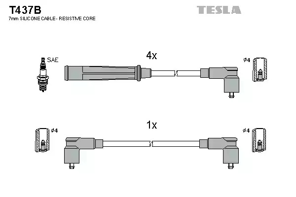 Комплект электропроводки TESLA T437B