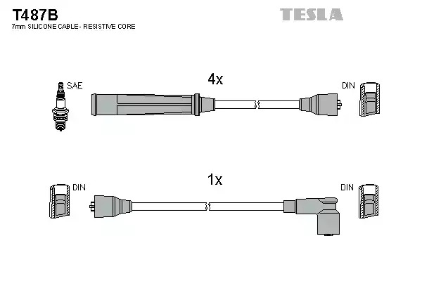 Комплект электропроводки TESLA T487B