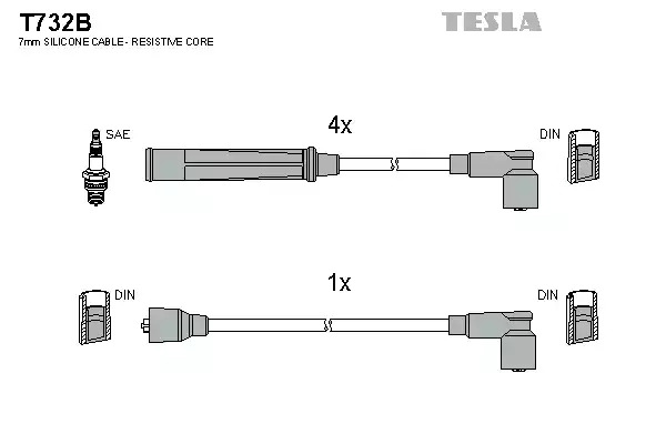 Комплект электропроводки TESLA T732B
