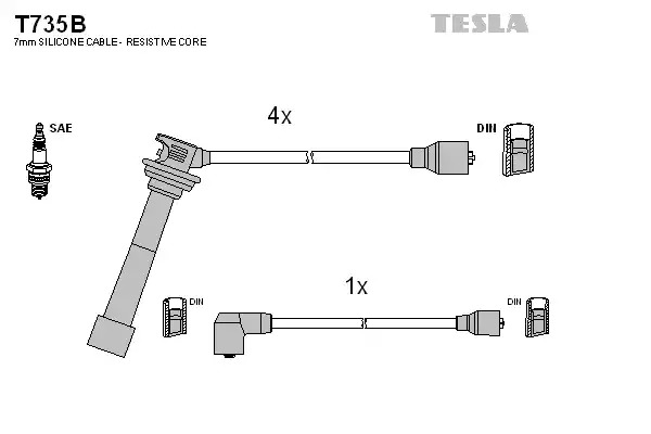 Комплект электропроводки TESLA T735B