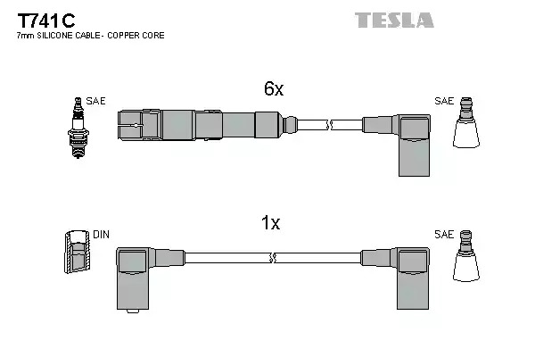 Комплект электропроводки TESLA T741C