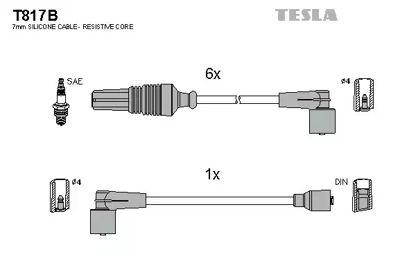 Комплект электропроводки TESLA T817B