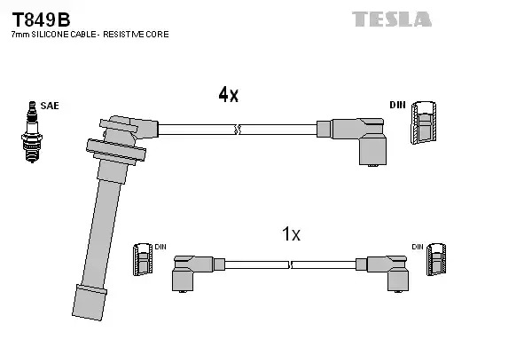 Комплект электропроводки TESLA T849B