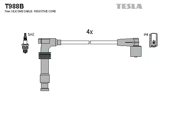 Комплект электропроводки TESLA T988B