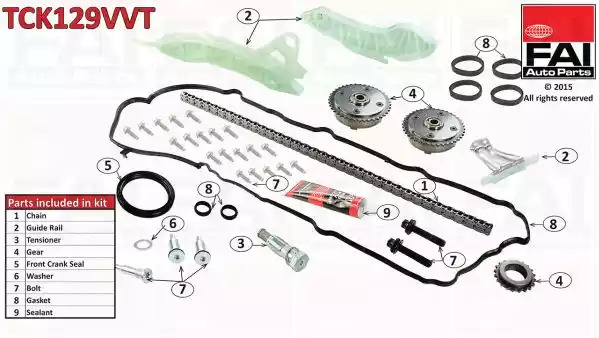 Комплект цепи привода распредвала FAI AutoParts TCK129VVT