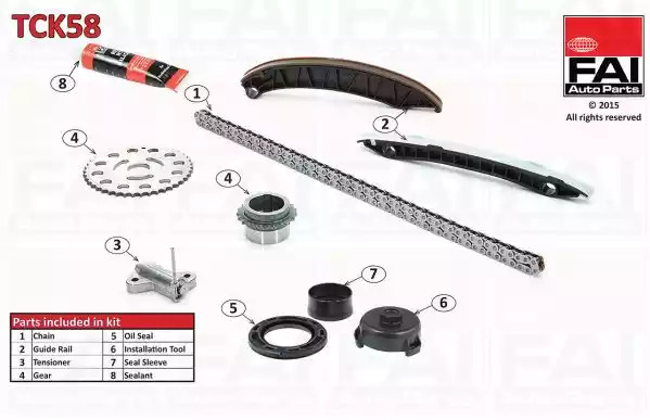 Комплект цепи привода распредвала FAI AutoParts TCK58