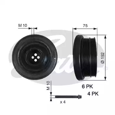 Ременный шкив GATES TVD1050A (SET 64, TVD1050)