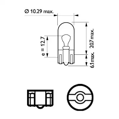 Лампа накаливания PHILIPS 12961CP (GOC 49090273, W5W)