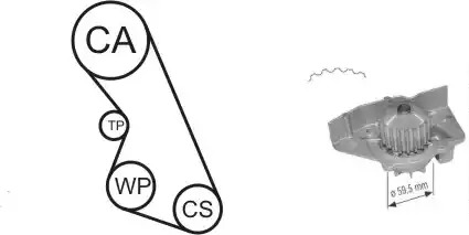 Комплект водяного насоса / зубчатого ремня AIRTEX WPK-135901